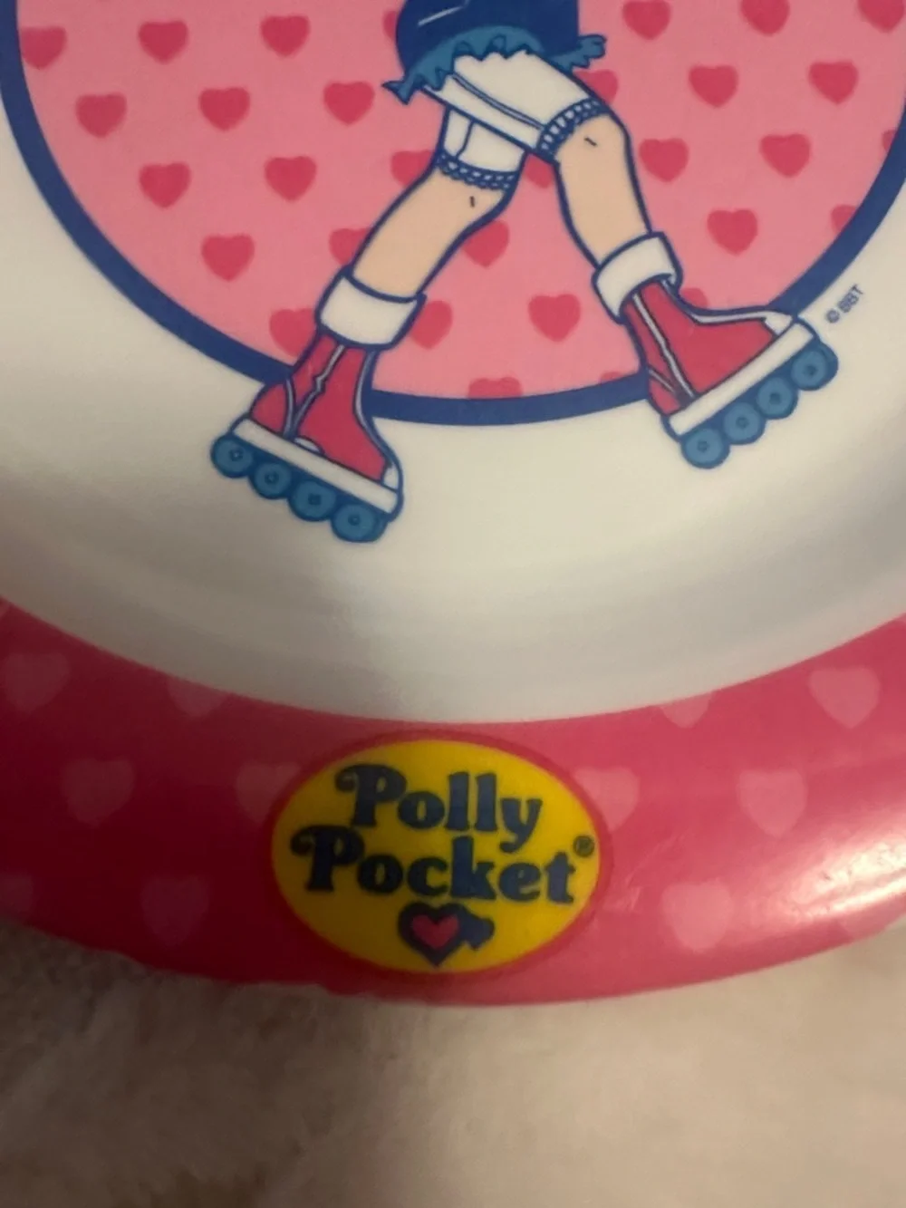 Vintage 1995 Polly Pocket - Roller Skater Design Melamine Dinner Plate Plastic